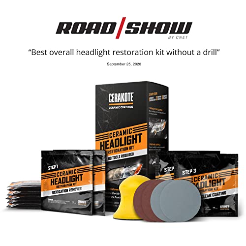 CERAKOTE Ceramic Headlight Restoration Kit – Brings Headlights back to Like New Condition - 3 Easy Steps