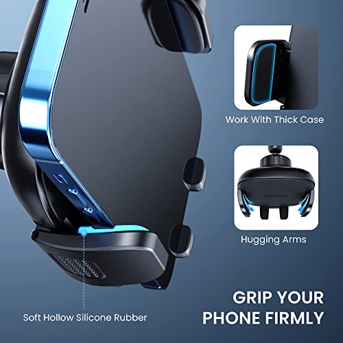 Cell Phone Holder for Car Phone Mount Long Arm Dashboard Windshield Car Phone Holder Strong Suction Anti-Shake Stabilizer Phone Car Holder Compatible with All Phone Android Smartphone