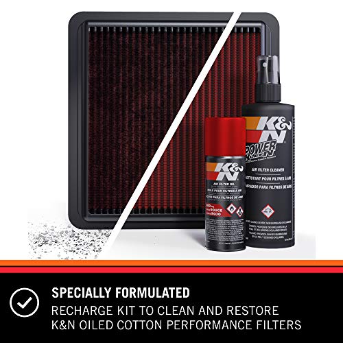 K&N Air Filter Cleaning Kit: Aerosol Filter Cleaner and Oil Kit; Restores Engine Air Filter Performance; Service Kit-99-5000