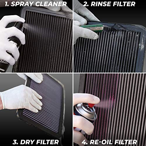 K&N Air Filter Cleaning Kit: Aerosol Filter Cleaner and Oil Kit; Restores Engine Air Filter Performance; Service Kit-99-5000