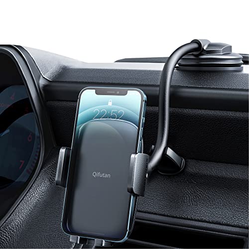 Cell Phone Holder for Car Phone Mount Long Arm Dashboard Windshield Car Phone Holder Strong Suction Anti-Shake Stabilizer Phone Car Holder Compatible with All Phone Android Smartphone