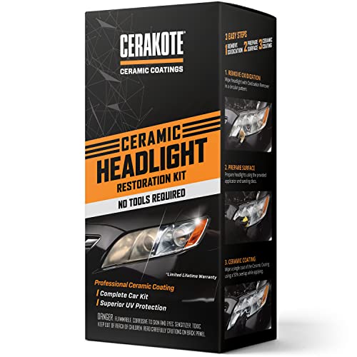 CERAKOTE Ceramic Headlight Restoration Kit – Brings Headlights back to Like New Condition - 3 Easy Steps