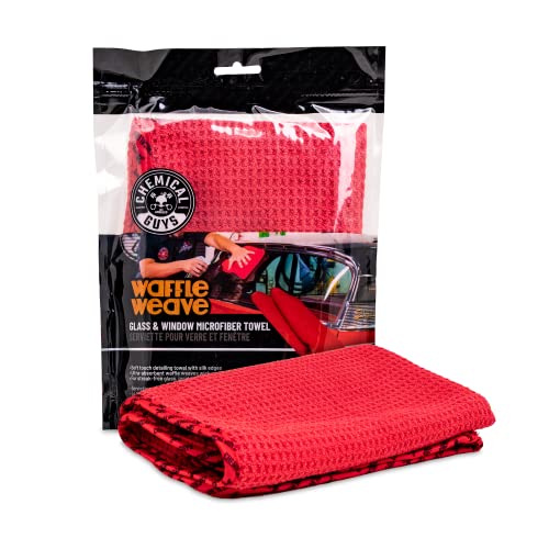 Chemical Guys MIC_506_12 Professional Grade Premium Microfiber Towels, Gold (Pack of 12) & Pet Drying Cloths & MIC707 Waffle Weave Glass and Window Microfiber Towel, Red (24" x 16")