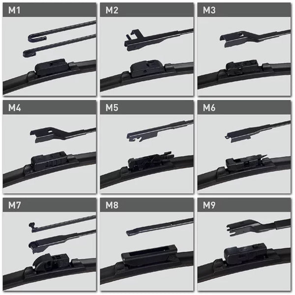 Silicone wiper blade wiper arm adapters