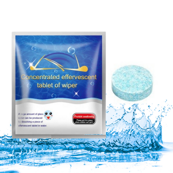 Wiper Fine Effervescent Tablets Concentrated Glass Cleaner Blue