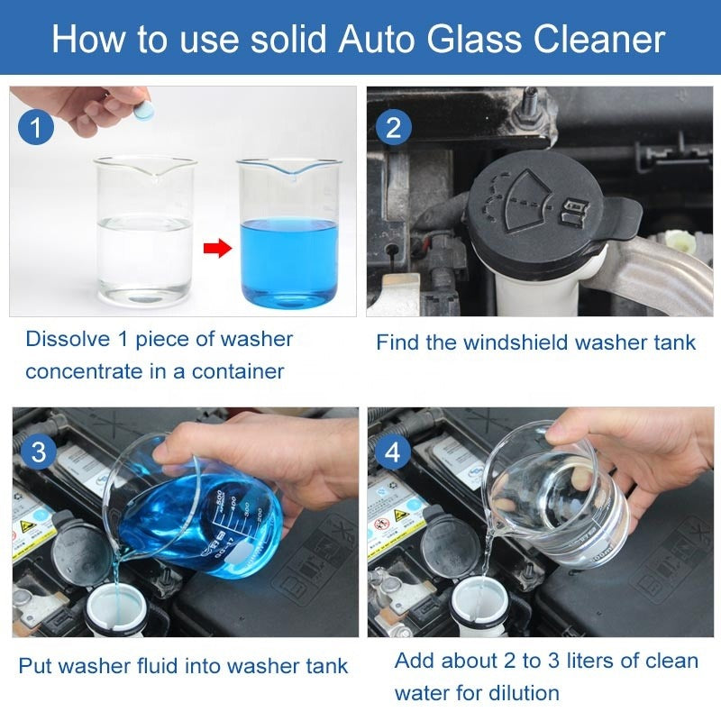 Car Solid Wiper Window Cleaning Windshield Glass Cleaner Effervescent Tablet