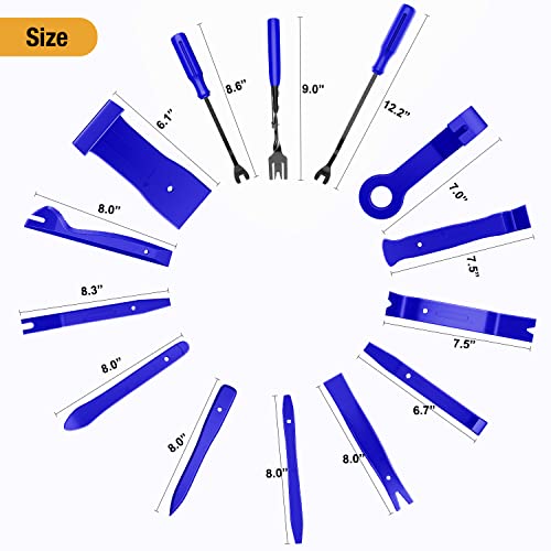 238Pcs Trim Removal Tool, Auto Push Pin Bumper Retainer Clip Set Fastener Terminal Remover Tool Adhesive Cable Clips Pry Kit Car Panel Radio Removal Auto Clip Pliers (GRC-207)