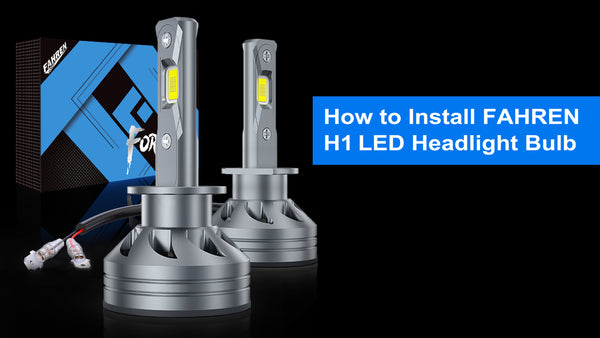 Fahren H1 LED Headlight Bulb, 60W 12000 Lumens Super Bright LED Headlights Conversion Kit 6500K Cool White IP68 Waterproof, Pack of 2