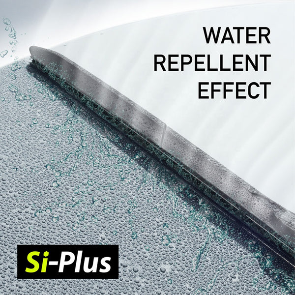 Silicone wiper blade water repellent effect
